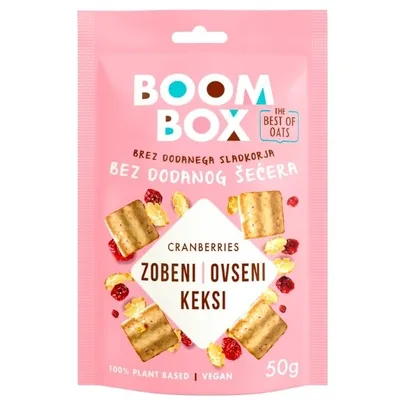 Keks Ovseni Boom Box Brusnica Atlantic 50 g