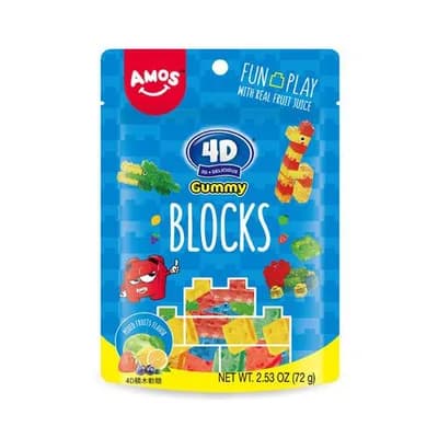 Bombone Gummy Amos 4d Blocks 72 g