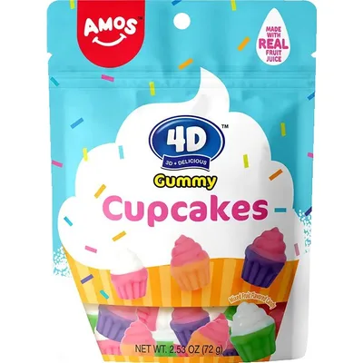 Bombone Gummy Amos 4d Cupcakes 72 g