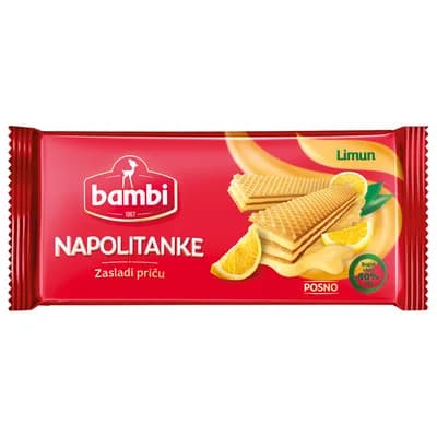 Bambi Napolitanke Limun 185 g