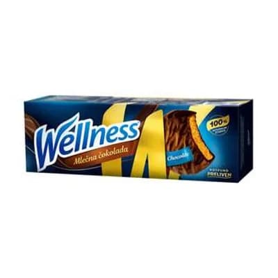 Bambi Wellness Integralni Keks Ovsene Pahuljice Preliven Mlecnom Čokoladom 185 g