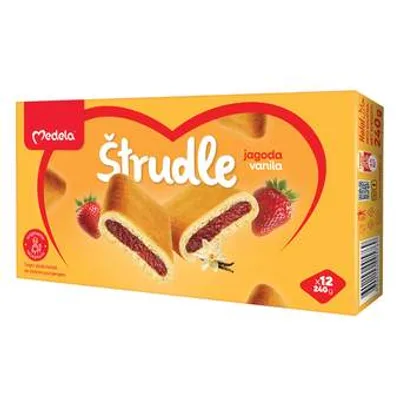 STRUDLA JAGODA VANILA 240gr MEDELA