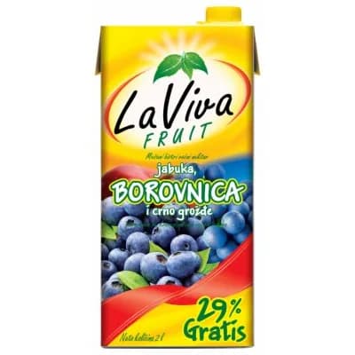 Brik La Viva Nektar Borovnica Jabuka Cr.Grozdje 2 L