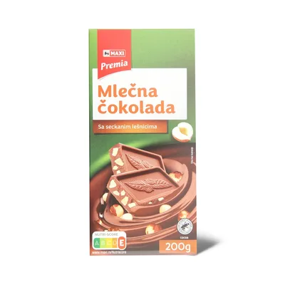 Cokolada Mlec.Seckani Lesnici Premia200g 200 g