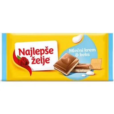 Najlepše Želje Čokolada Mlečni Krem 100 g