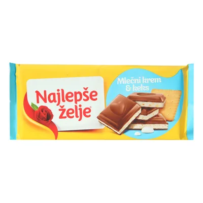Štark Čokolada Najlepše Želje Mlečni Krem I Komadići Keksa184g Štark 184 g