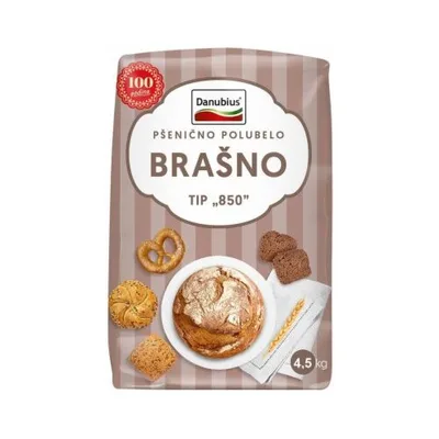 Brasno Psenicno Polubelo T-850 Danubius 4,5 kg