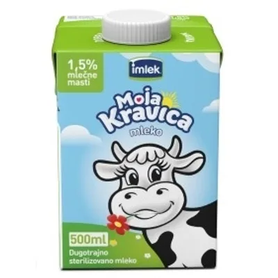 Imlek Mleko Dugotrajno 1.5%mm Tbedge Kravica 500 ml