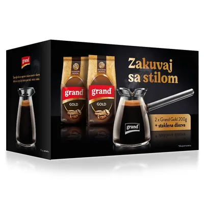 Kafa Grand Gold Poklon Staklena Posuda 400 g