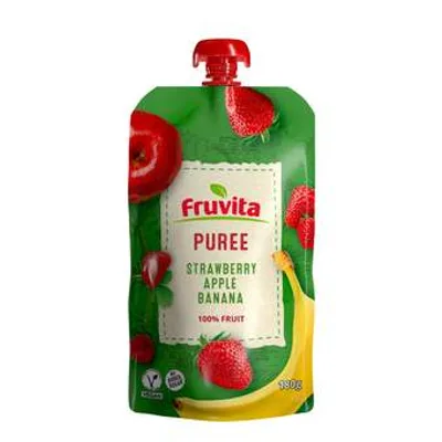 Sok Puree Strawberry,apple,banana Fruvita 180 g