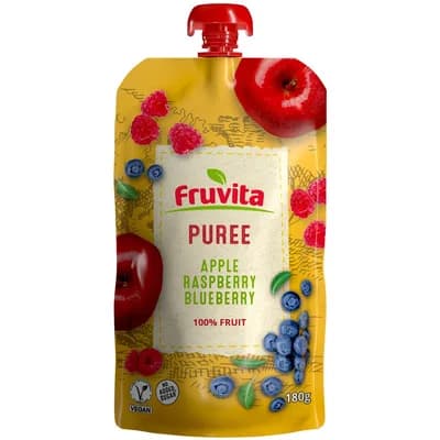 Sok Puree Apple,raspberry,blueberry Fruvita 180 g