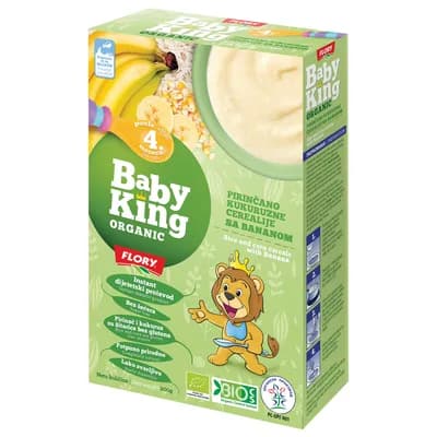 Baby King Organic Cerealije Pirinac, Kukuruz I Banana 4m 200 g