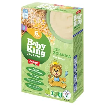 Baby King Organic Cerealije Pet Zitarica 6m 200 g