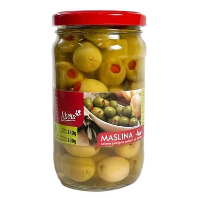 Masline Zelene Premium Sa Paprikom 340 g