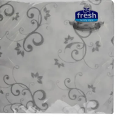 SALVETA FRESH DEKOR PREMIUM SREBRNA 25/1 2SL 38X38