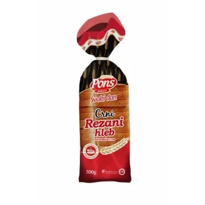 Pons Crni Rezani Hleb 500 g