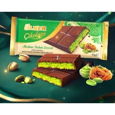 Cokolada Mlecna Punjena Pistaci Fil I Kadaif Ulker 93 g
