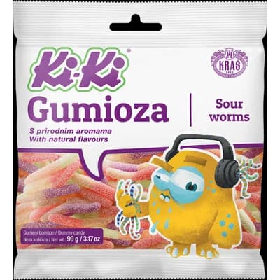 Gumene Bombone Ki Ki Sour Worms 90 g