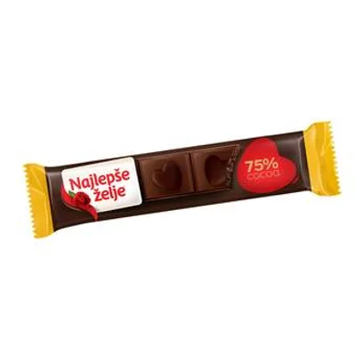 Štark Mini Bar Najlepse Zelje 75% Kakao 30 g