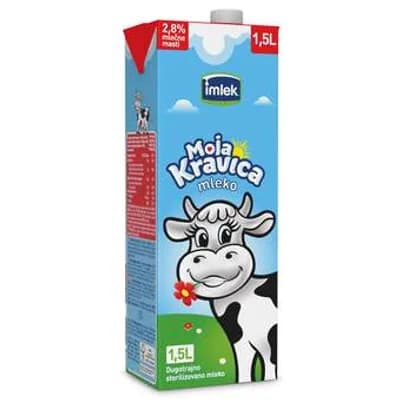 MOJA KRAVICA TRAJNO MLEKO 2.8% 1.5L TB IMLEK SUPER CENA