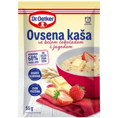 OVSENA KASA BELA COKOLADA I JAGODA 55 GR