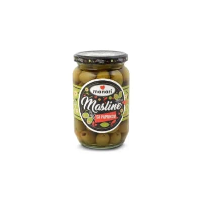 Masline Zelene Sa Paprikom Manari 680 g
