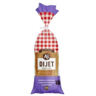 Delistirano Hleb Pekara As Dijet Rezani 400 g