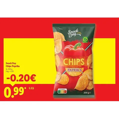 Snack Day Beli Čips Paprika 125 g