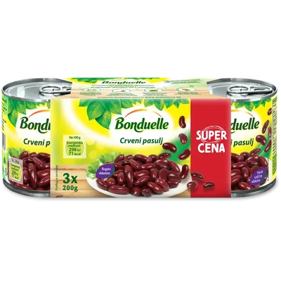 Povrće Konzervirano Multipak Crveni Pasulj Bonduelle 600 g