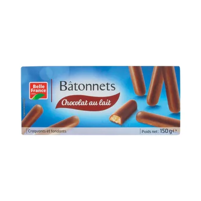 Keks Štapići Preliveni Mlečnom Čokoladom Belle France 150 g