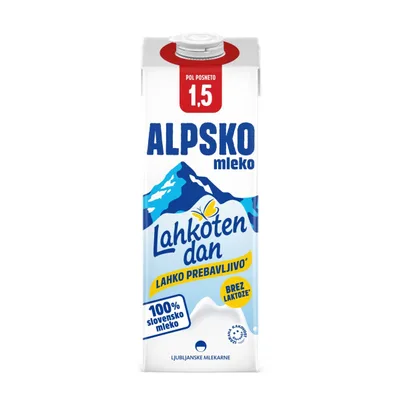 Mleko Trajno Alpinemilk Bez Laktoze 1.5% 1 L