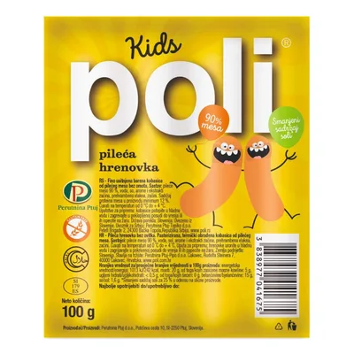 Perutnina Ptuj Viršla Pileća Kids Poli 100 g