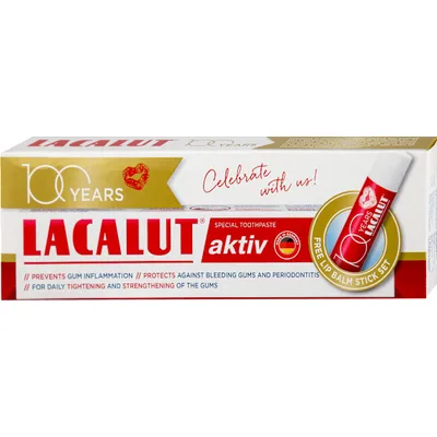Pasta za Zube Lacalut Aktiv Balzam za Usne Gratis 75 ml
