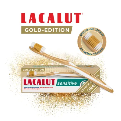 Pasta Lacalut Sensitive75ml Gold Cetkica 75 ml