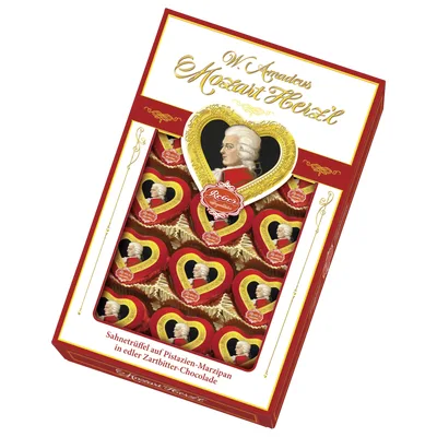 Bombonjera Mozzart Srce Reber 150 g