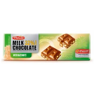 Čokolada Mlečna Pobeda Lešnik Kakao 32% 220 g