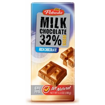 Čokolada Mlečna Pobeda Lešnik 32% Kakaoa 80 g