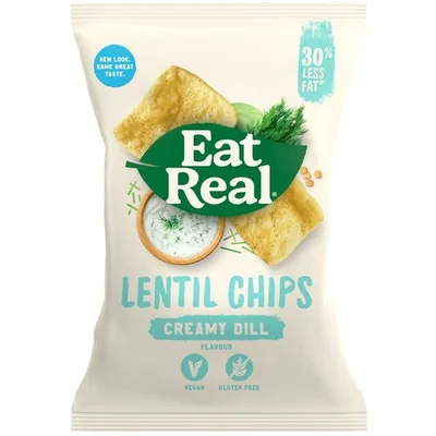 Čips Od Sočiva Sa Kremom Od Mirođije Eat Real 40 g