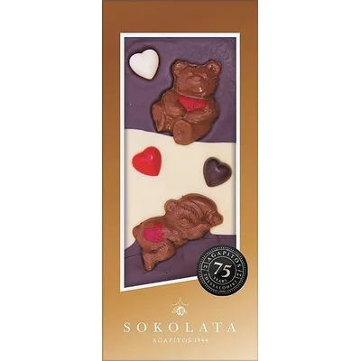 Čokolada Mlečna Sa Biskvitom U Obliku Mede130gr Agapitos 130 g