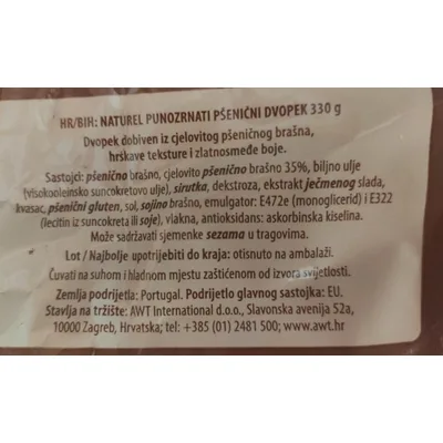 Dvopek Sa Pšeničnim I Integralnim Brašnom I Više Vrsta Seme 200 g