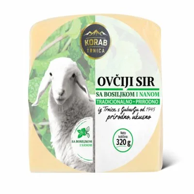 Sir Ovciji Punomasni Polutvrdi Sa Nanom I Bosiljkom 320 g