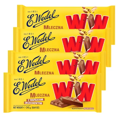 Cokolada Mlecna Vafel Sa Kikiriki Pastom Wedel 245 g