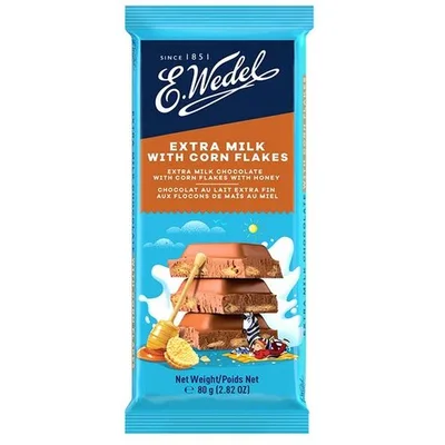 Cokolada Mlecna Sa Kukuruznim Pahuljicama I Medom Wedel 80 g