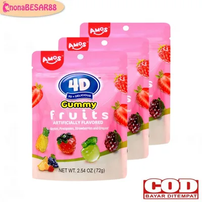 Bombone 4d Gummy Fruits Amos 72 g