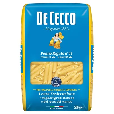 Testenina Penne Rigate De Cecco 500 g