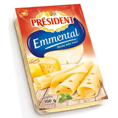 Somboled Sir Tvrdi President Emmental Slice 100 g