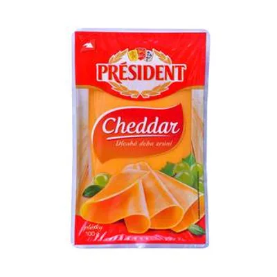 Sir Polutvrdi Cheddar Slice President 100 g