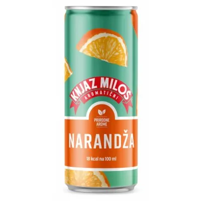 Knjaz Miloš Mineralna Voda sa Ukusom Narandže Limenka 330 ml