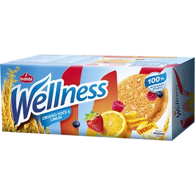 Bambi Keks Wellness Integralni Sa Crvenim Voćem I Limunom 210 g