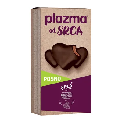 Plazma Keks Od Srca Posna Sa Orahom Prelivena Kakao Prelivo 100 g